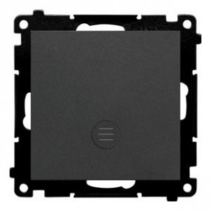 TW1ZL.01/116 Łącznik pojedynczy z sygnalizacją załączenia typu LED w kolorze białym 10A Grafitowy Mat Simon 55 - Widok z przodu