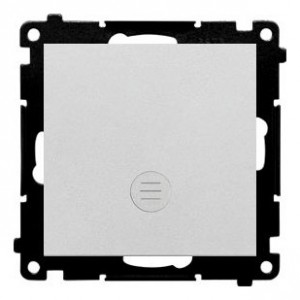 TW1ZL.01/143 Łącznik pojedynczy z sygnalizacją załączenia typu LED w kolorze białym 10A Aluminium Mat Simon 55 - Widok z przodu