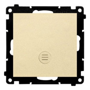 TW1ZL.01/144 Łącznik pojedynczy z sygnalizacją załączenia typu LED w kolorze białym 10A Szampański Mat Simon 55 - Widok z przodu