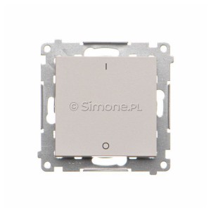 TW2.01/114 Łącznik dwubiegunowy 10A Jasnoszary Mat Simon 55 - Widok z przodu