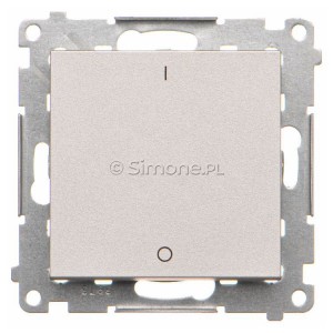 TW2.01/143 Łącznik dwubiegunowy 10A Aluminium Mat Simon 55 - Widok z przodu