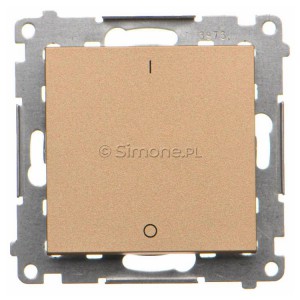 TW2.01/144 Łącznik dwubiegunowy 10A Szampański Mat Simon 55 - Widok z przodu