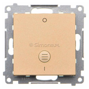 TW2L.01/144 Łącznik dwubiegunowy z podświetleniem typu LED w kolorze białym 10A Szampański Mat Simon 55 - Widok z przodu