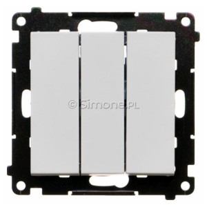 TW31.01/114 Łącznik potrójny 10A Jasnoszary Mat Simon 55 - Widok z przodu