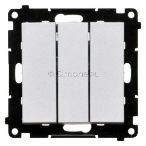 TW31.01/143 Łącznik potrójny 10A Aluminium Mat Simon 55 - Widok z przodu