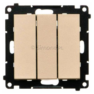 TW31.01/144 Łącznik potrójny 10A Szampański Mat Simon 55 - Widok z przodu