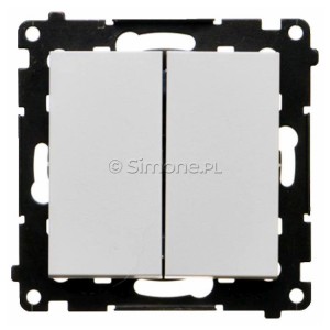 TW5.01/114 Łącznik podwójny 10A Jasnoszary Mat Simon 55 - Widok z przodu