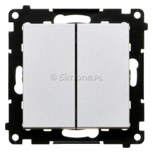 TW5.01/143 Łącznik podwójny 10A Aluminium Mat Simon 55 - Widok z przodu