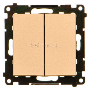 TW5.01/144 Łącznik podwójny 10A Szampański Mat Simon 55 - Widok z przodu