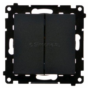 TW5.01/149 Łącznik podwójny 10A Czarny Mat Simon 55 - Widok z przodu