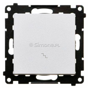 TW6.01/143 Łącznik schodowy 10A Aluminium Mat Simon 55 - Widok z przodu