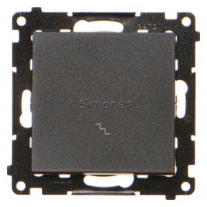 TW6.01/149 Łącznik schodowy 10A Czarny Mat Simon 55 - Widok z przodu