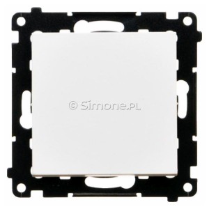 TW6.01/X/111 Łącznik schodowy bez piktogramu 10A Biały Mat Simon 55 - Widok z przodu
