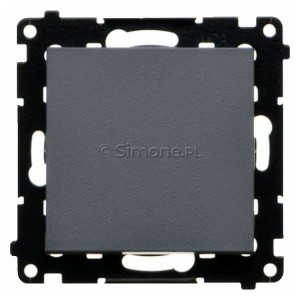 TW6.01/X/116 Łącznik schodowy bez piktogramu 10A Grafitowy Mat Simon 55 - Widok z przodu