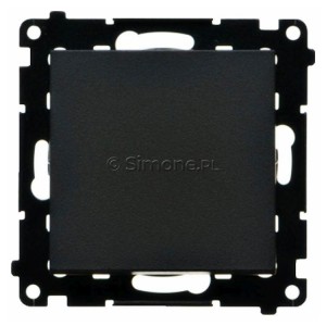 TW6.01/X/149 Łącznik schodowy bez piktogramu 10A Czarny Mat Simon 55 - Widok z przodu