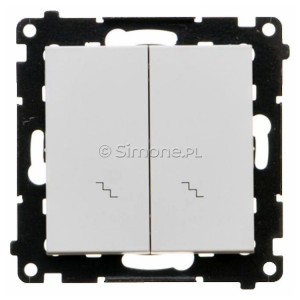 TW6/2.01/114 Łącznik schodowy podwójny 10A Jasnoszary Mat Simon 55 - Widok z przodu