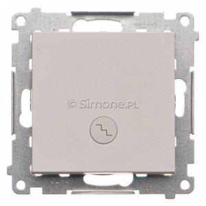 TW6L.01/114 Łącznik schodowy z podświetleniem typu LED w kolorze białym 10A Jasnoszary Mat Simon 55 - Widok z przodu