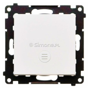 TW6L.01/X/111 Łącznik schodowy bez piktogramu z podświetleniem typu LED w kolorze białym 10A Biały Mat Simon 55 - Widok z przodu