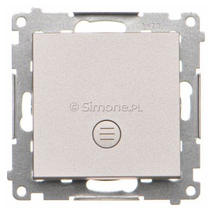 TW6L.01/X/143 Łącznik schodowy bez piktogramu z podświetleniem typu LED w kolorze białym 10A Aluminium Mat Simon 55 - Widok z przodu