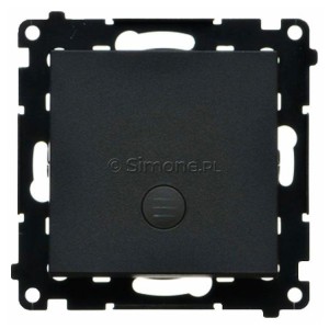 TW6L.01/X/149 Łącznik schodowy bez piktogramu z podświetleniem typu LED w kolorze białym 10A Czarny Mat Simon 55 - Widok z przodu