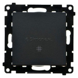 TW7.01/149 Łącznik krzyżowy 10A Czarny Mat Simon 55 - Widok z przodu