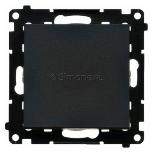 TW7.01/X/149 Łącznik krzyżowy bez piktogramu 10A Czarny Mat Simon 55 - Widok z przodu