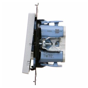 TW7/2.01/X/143 Łącznik krzyżowy podwójny bez piktogramów 10A Aluminium Mat Simon 55 - Widok z boku)