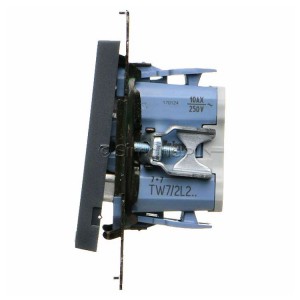 TW7/2L2.01/X/116 Łącznik krzyżowy podwójny bez piktogramów z podświetleniem typu LED w kolorze białym 10A (osobne podświetlenie dla każdego klawisza) Grafitowy Mat Simon 55 - Widok z boku)