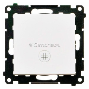 TW7L.01/111 Łącznik krzyżowy z podświetleniem typu LED w kolorze białym 10A Biały Mat Simon 55 - Widok z przodu