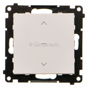 TZP1K.01/114 Przycisk żaluzjowy trójpozycyjny 1-0-2 Jasnoszary Mat Simon 55 - Widok z przodu