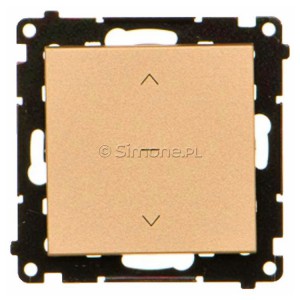 TZP1K.01/144 Przycisk żaluzjowy trójpozycyjny 1-0-2 Szampański Mat Simon 55 - Widok z przodu
