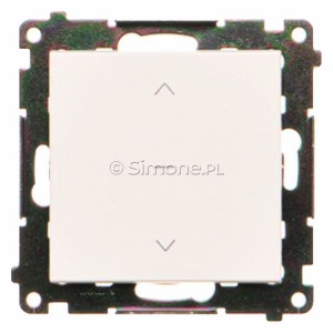 TZW1K.01/111 Łącznik żaluzjowy trójpozycyjny 1-0-2 Biały Mat Simon 55 - Widok z przodu